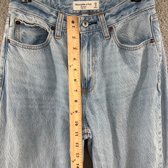 Abercrombie The Loose High Rise Curve Love Jeans 25 0L Light Wash Baggy Wide Leg - Picture 10 of 16